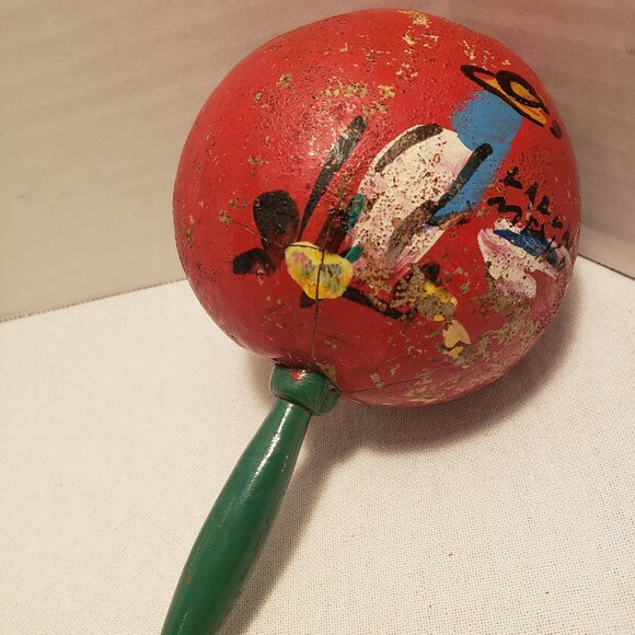MARACHA RATTLE - MARACA SHAKER - VINTAGE MEXICAN - Picture 3 of 10